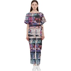 Splattered Paint On Wall Batwing Lightweight Chiffon Jumpsuit by artworkshop