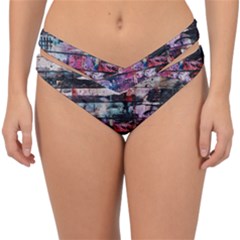 Splattered Paint On Wall Double Strap Halter Bikini Bottom by artworkshop