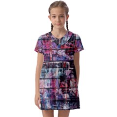 Splattered Paint On Wall Kids  Asymmetric Collar Dress by artworkshop