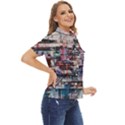 Splattered Paint On Wall Women s Short Sleeve Double Pocket Shirt View2