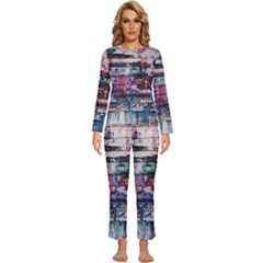 Splattered Paint On Wall Womens  Long Sleeve Lightweight Pajamas Set