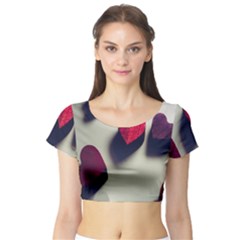 Valentine Day Heart 3d Short Sleeve Crop Top by artworkshop