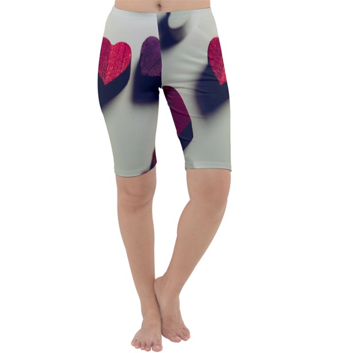 Valentine Day Heart 3d Cropped Leggings 