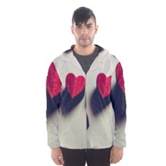 Valentine Day Heart 3d Men s Hooded Windbreaker