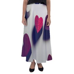 Valentine Day Heart 3d Flared Maxi Skirt by artworkshop