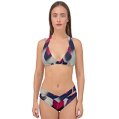 Valentine Day Heart 3d Double Strap Halter Bikini Set by artworkshop