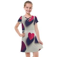 Valentine Day Heart 3d Kids  Cross Web Dress by artworkshop