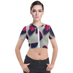 Valentine Day Heart 3d Short Sleeve Cropped Jacket by artworkshop