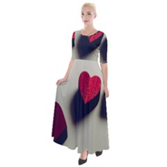 Valentine Day Heart 3d Half Sleeves Maxi Dress by artworkshop