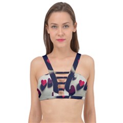 Valentine Day Heart 3d Cage Up Bikini Top by artworkshop