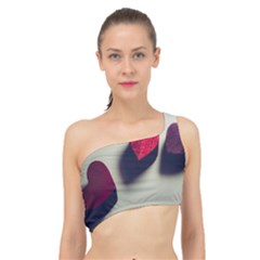 Valentine Day Heart 3d Spliced Up Bikini Top  by artworkshop