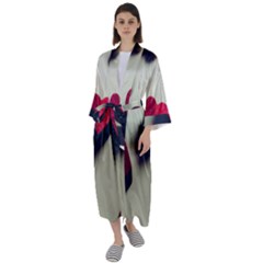 Valentine Day Heart 3d Maxi Satin Kimono by artworkshop