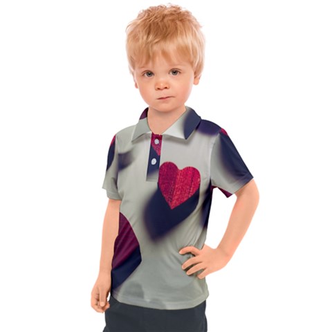 Valentine Day Heart 3d Kids  Polo Tee by artworkshop