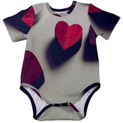 Valentine Day Heart 3d Baby Short Sleeve Bodysuit by artworkshop