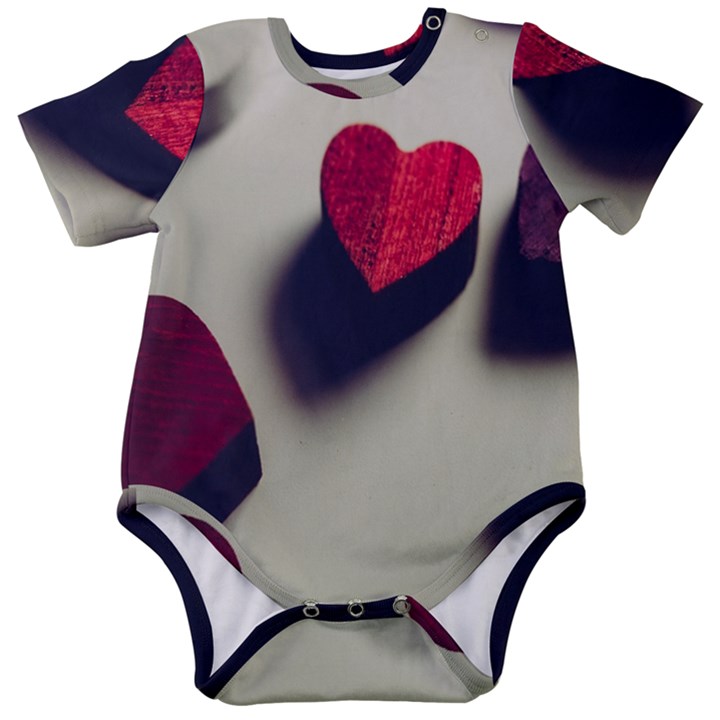 Valentine Day Heart 3d Baby Short Sleeve Bodysuit