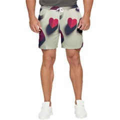 Valentine Day Heart 3d Men s Runner Shorts by artworkshop