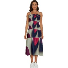 Valentine Day Heart 3d Sleeveless Shoulder Straps Boho Dress by artworkshop