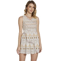 Pearls And Lace  Sleeveless High Waist Mini Dress