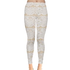 Vintage Lace Look  Leggings  by PollyParadiseBoutique7