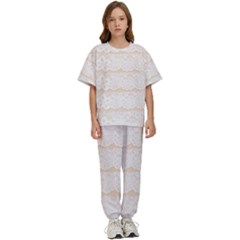 Vintage Lace Look  Kids  Tee And Pants Sports Set