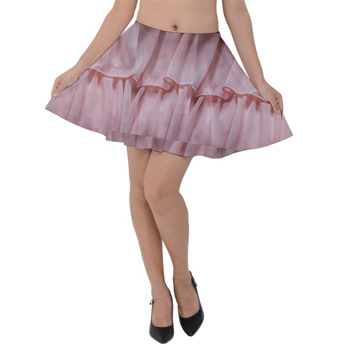 Pink Chiffon Cotton Candy Frills Velvet Skater Skirt