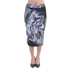 Iron Slide Velvet Midi Pencil Skirt by MRNStudios