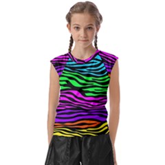 Colorful Zebra Kids  Raglan Cap Sleeve Tee