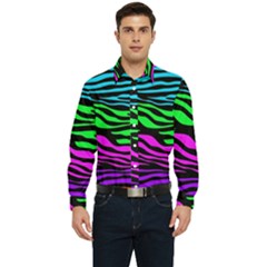 Colorful Zebra Men s Long Sleeve  Shirt by Angelandspot