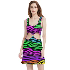 Colorful Zebra Velour Cutout Dress by Angelandspot