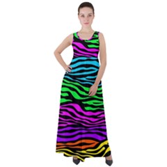 Colorful Zebra Empire Waist Velour Maxi Dress by Angelandspot