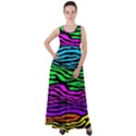 Colorful Zebra Empire Waist Velour Maxi Dress View1