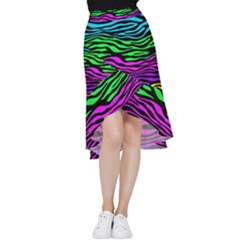 Colorful Zebra Frill Hi Low Chiffon Skirt by Angelandspot