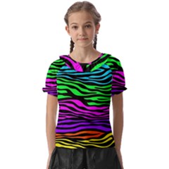 Colorful Zebra Kids  Frill Chiffon Blouse