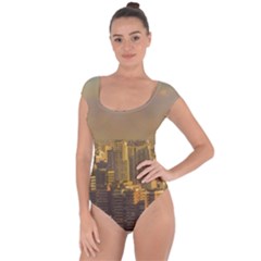 Buenos Aires City Aerial View002 Short Sleeve Leotard  by dflcprintsclothing