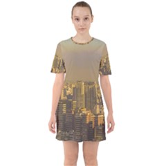 Buenos Aires City Aerial View002 Sixties Short Sleeve Mini Dress by dflcprintsclothing