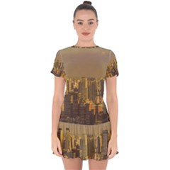 Buenos Aires City Aerial View002 Drop Hem Mini Chiffon Dress by dflcprintsclothing