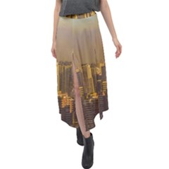 Buenos Aires City Aerial View002 Velour Split Maxi Skirt by dflcprintsclothing