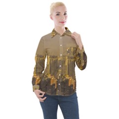 Buenos Aires City Aerial View002 Women s Long Sleeve Pocket Shirt