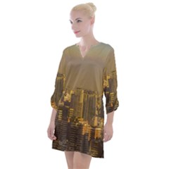 Buenos Aires City Aerial View002 Open Neck Shift Dress by dflcprintsclothing