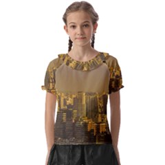 Buenos Aires City Aerial View002 Kids  Frill Chiffon Blouse by dflcprintsclothing