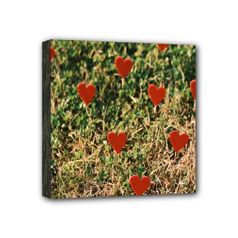 Valentine Day Heart Forest Mini Canvas 4  X 4  (stretched) by artworkshop