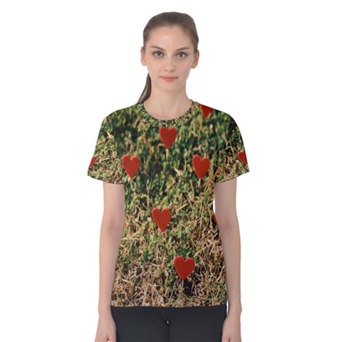 Valentine Day Heart Forest Women s Cotton Tee by artworkshop