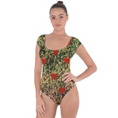 Valentine Day Heart Forest Short Sleeve Leotard  by artworkshop