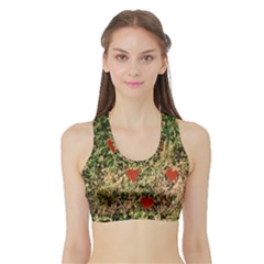 Valentine Day Heart Forest Sports Bra With Border by artworkshop