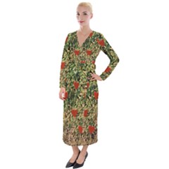 Valentine Day Heart Forest Velvet Maxi Wrap Dress by artworkshop