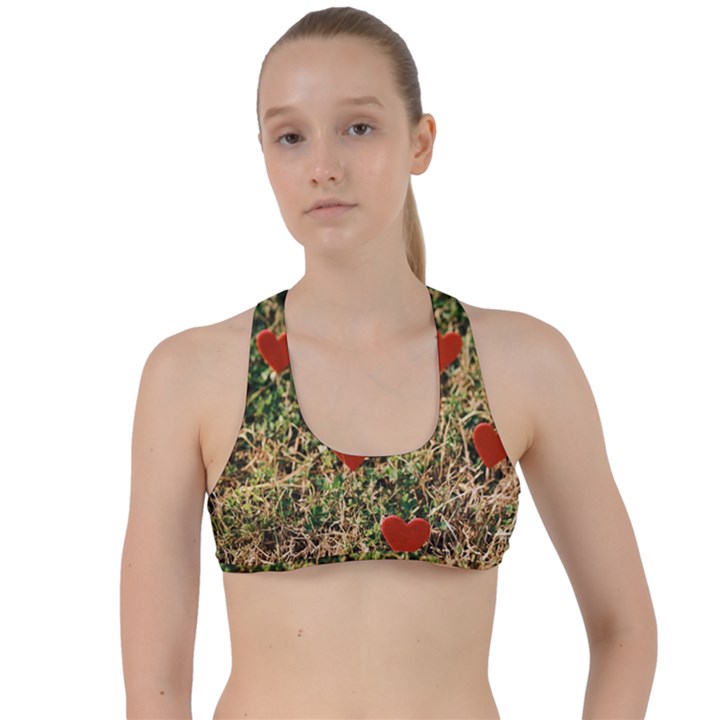 Valentine Day Heart Forest Criss Cross Racerback Sports Bra