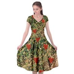 Valentine Day Heart Forest Cap Sleeve Wrap Front Dress by artworkshop