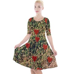 Valentine Day Heart Forest Quarter Sleeve A-line Dress