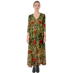 Valentine Day Heart Forest Button Up Boho Maxi Dress by artworkshop