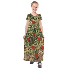 Valentine Day Heart Forest Kids  Short Sleeve Maxi Dress by artworkshop